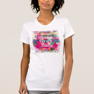 T-shirts Artesanato Louco, Senhora Colorida Padrão Vibrante