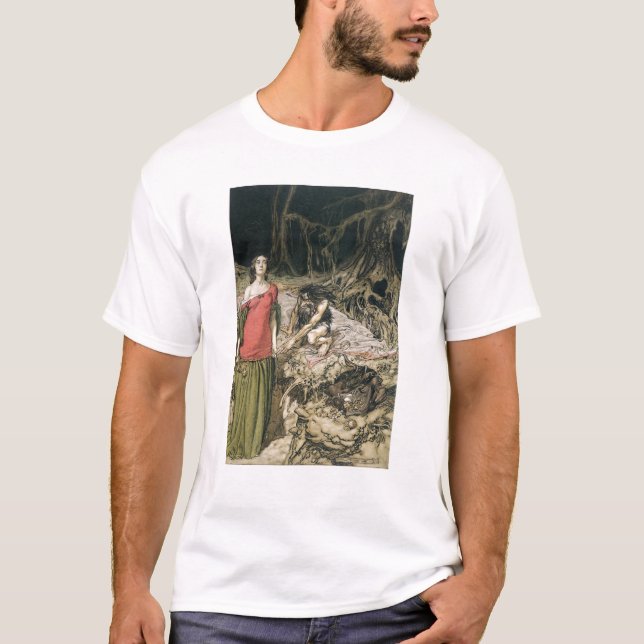 T-shirts Arthur Rackham | a corte de Grimhilde, a traça (Frente)