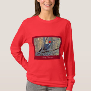 T-shirts Artigos do Feliz Natal do pica-pau de Pileated