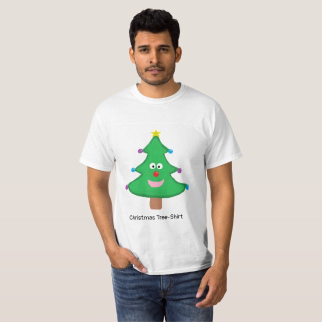 T-shirts Árvore-camisa do Natal (Frente Completa)