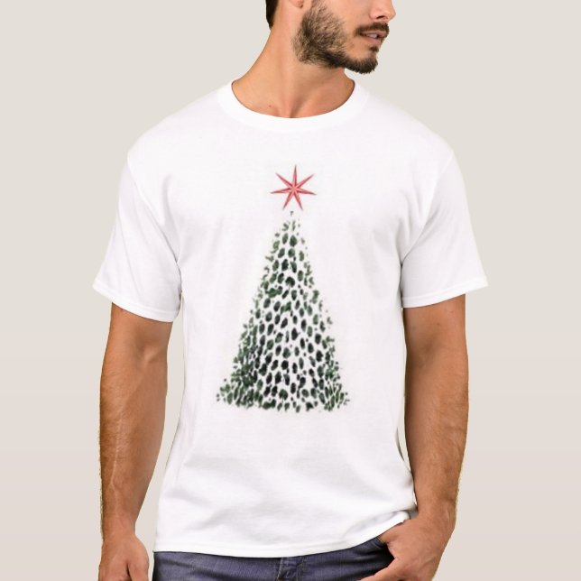 T-shirts árvore da estrela da neve (Frente)