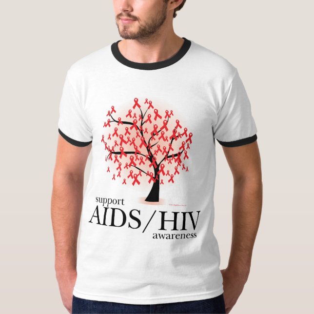 T-shirts Árvore de AIDS/HIV (Frente)