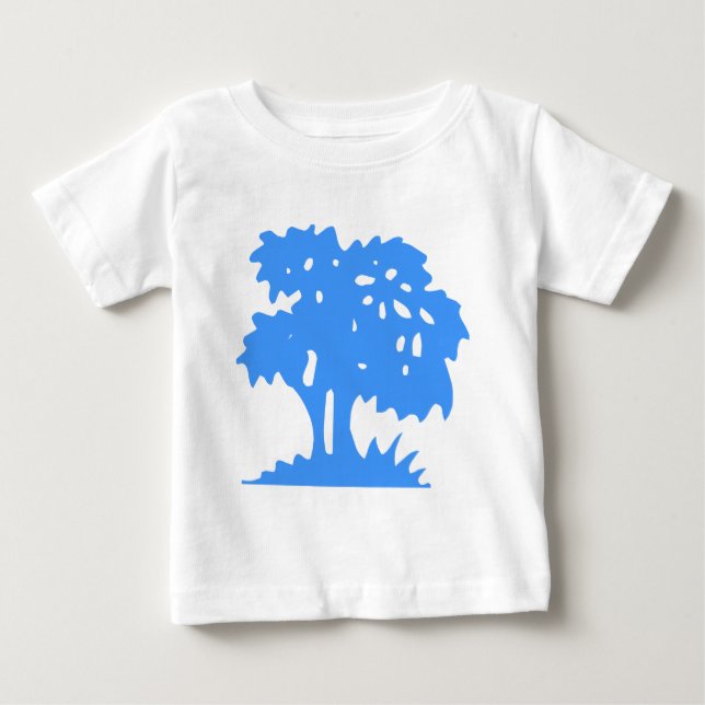 T-shirts Árvore de desenho - Azul bebê (Frente)