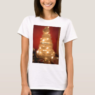 T-shirts Árvore de Natal Branca Decorada