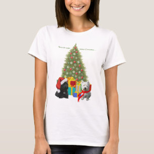 T-shirts Árvore de Natal Scottie e Westie