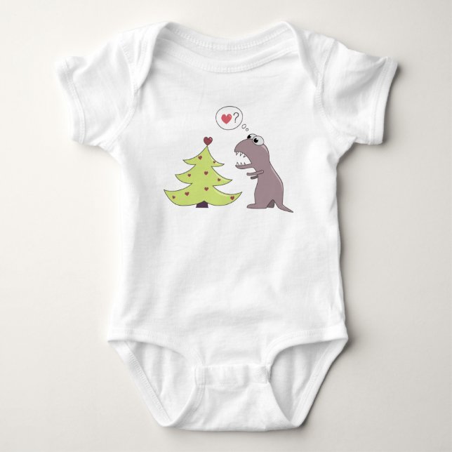 T-shirts Árvore do dinossauro e de Natal (Frente)