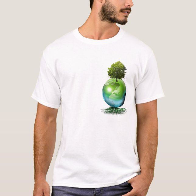 T-shirts Árvore do mundo - conceito da ecologia (Frente)