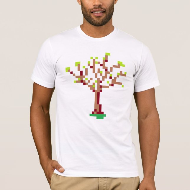 T-shirts Árvore do pixel (Frente)