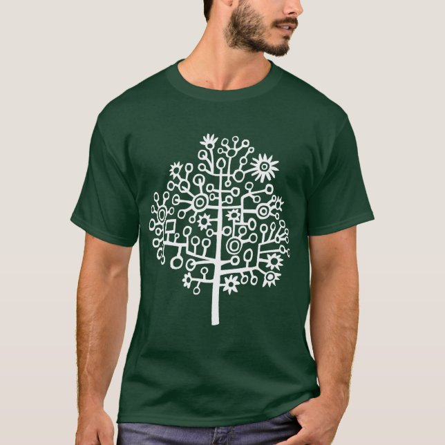 T-shirts Árvore Robô (Tê Escuro) (Frente)
