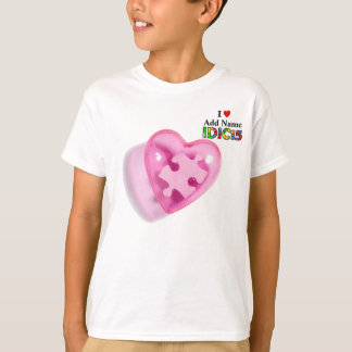 T-shirts As Crianças IDIC15 Mostram Coração Cor-de-Rosa Per