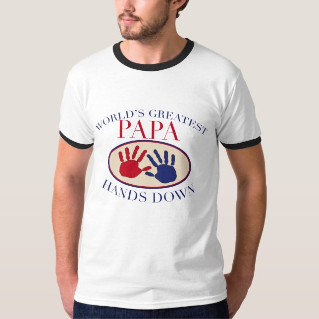 T-shirts As melhores mãos da papá para baixo (Frente)