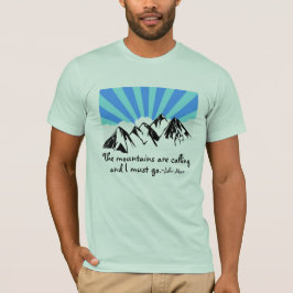 T-shirts As Montanhas Estão Chamando Nuvens Retro E Céu