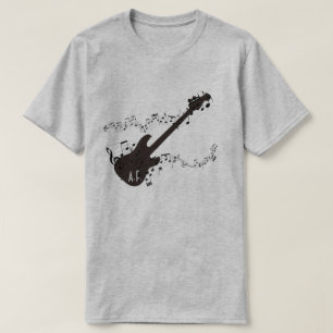T-shirts As notas da guitarra elétrica & da música