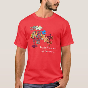 T-shirts As partes do quebra-cabeça não são as mesmas…