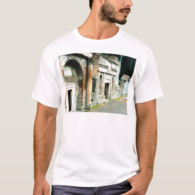 T-shirts As ruínas de Pompeii - mercado com templos (Frente)