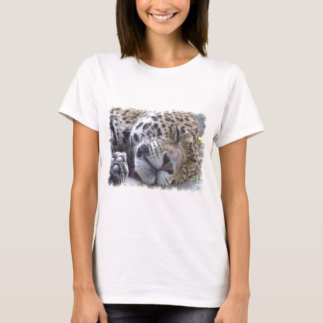 T-shirts As senhoras da imagem do leopardo couberam o (Frente)