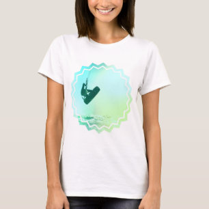 T-shirts As senhoras do ar de Kiteboarding couberam o