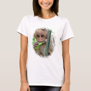 T-shirts As senhoras engraçadas da imagem do macaco