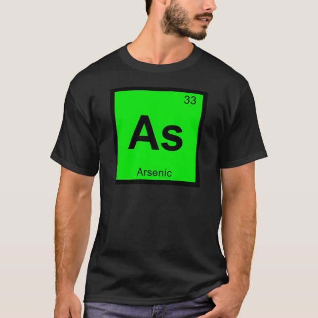 T-shirts As - Símbolo Periódico de Mesa da Química Arsênica (Frente)