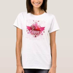 T-shirts Asas cor-de-rosa - Faith.Hope.Love