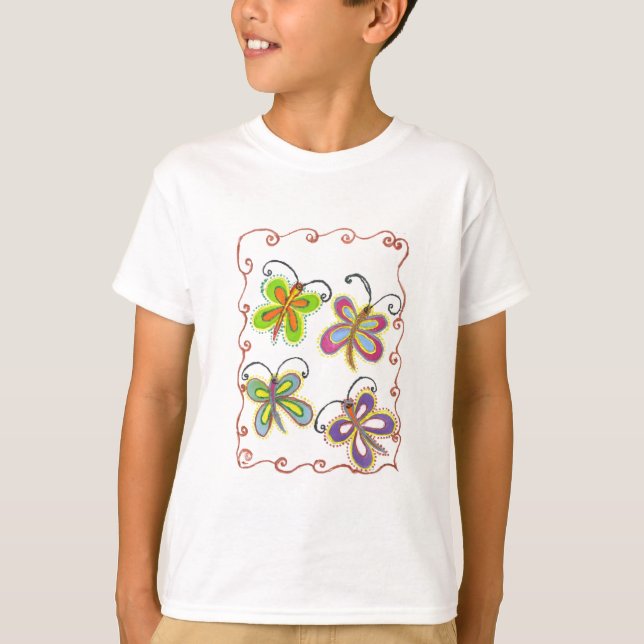 T-shirts Asas Whimsical: design de Asas Butterfly Estontean (Frente)