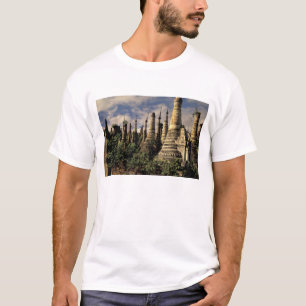 T-shirts Ásia, Mianmar, Lago Inle. Antigas ruínas de