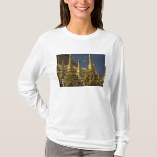 T-shirts Ásia, Mianmar, Yangon. Stupa dourada de Shwedagon