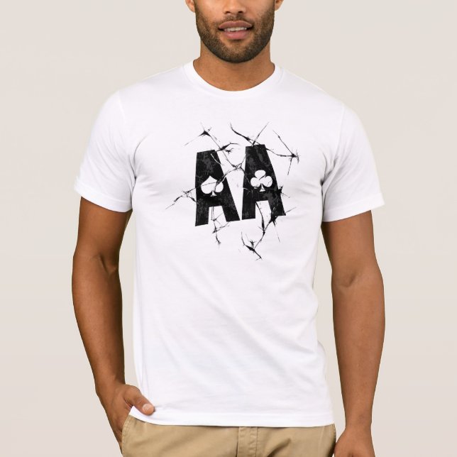 T-shirts Áss rachados (preto) (Frente)