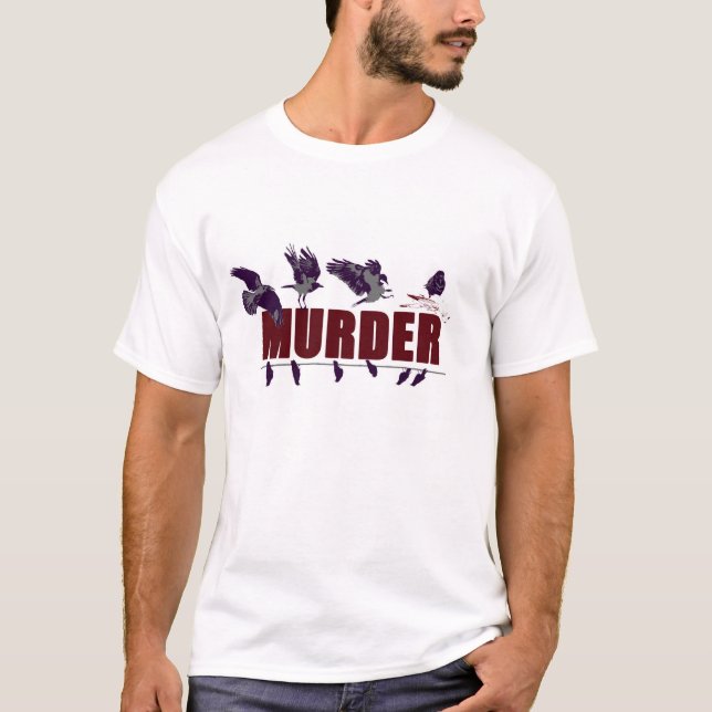 T-shirts Assassinato do Tshirt dos corvos (Frente)