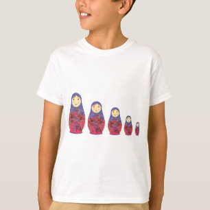 T-shirts Assentamento/Babushka do russo do ~ da boneca de