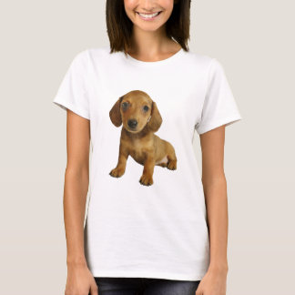 T-shirts Assento bonito do filhote de cachorro do Dachshund