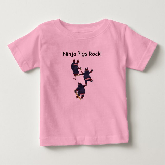 T-shirts Assistente101 Ninja Pigs Rock Onesee (Frente)