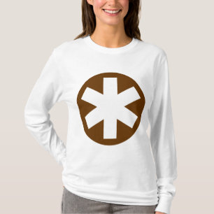 T-shirts Asterisco grande - Brown e branco