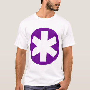 T-shirts Asterisco grande - profundamente - roxo e branco