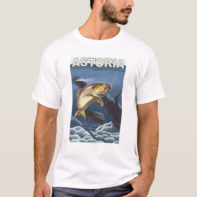 T-shirts Astoria, secção transversal da truta de (Frente)