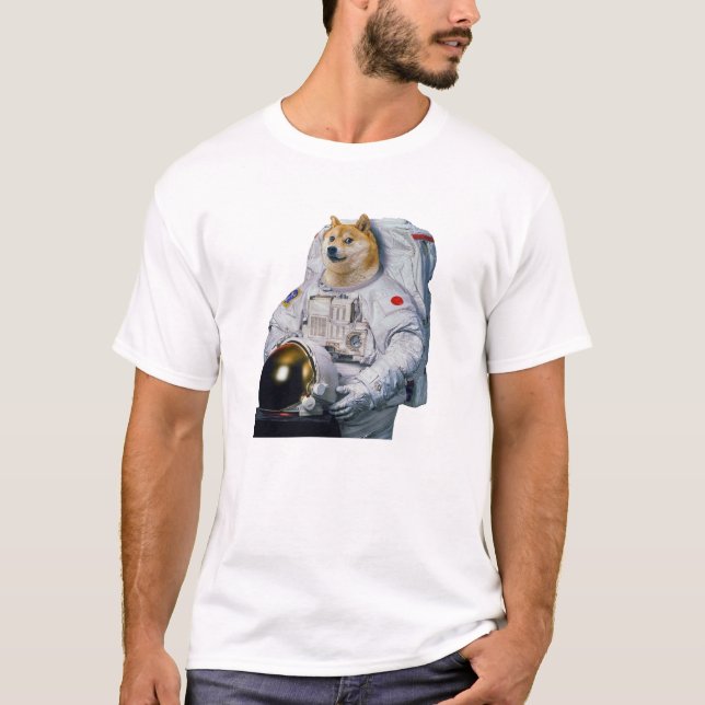 T-shirts Astronauta De Cães Para A Lua (Frente)