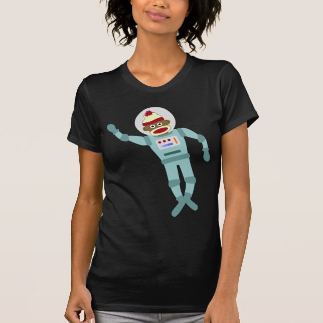T-shirts Astronauta do macaco da peúga (Frente)
