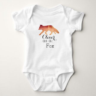 T-shirts Astuto como uma Raposa Tipográfica Aquarela