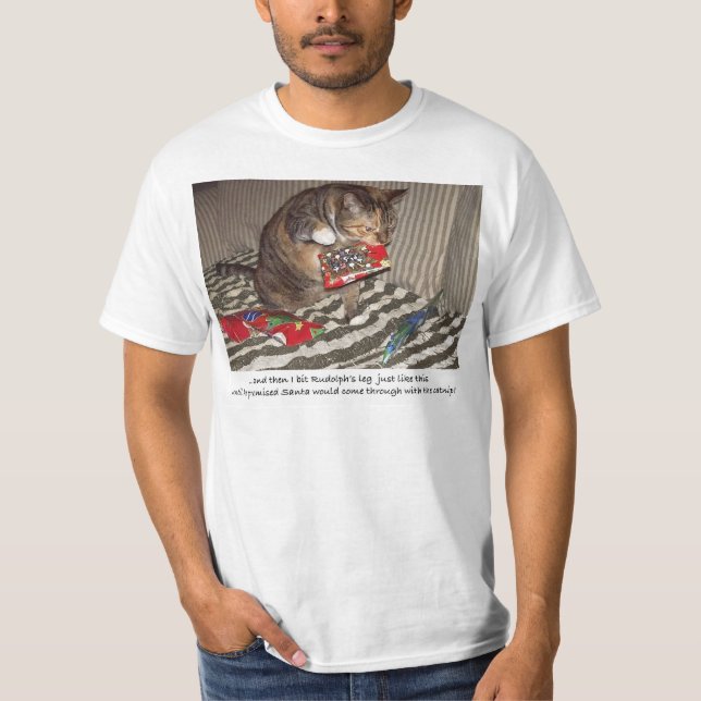 T-shirts Ataque do gato do Natal (Frente)