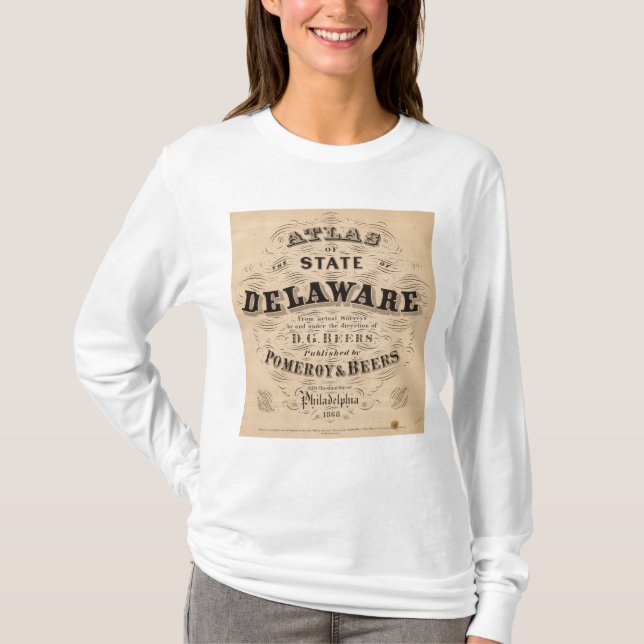 T-shirts Atlas de Delaware (Frente)