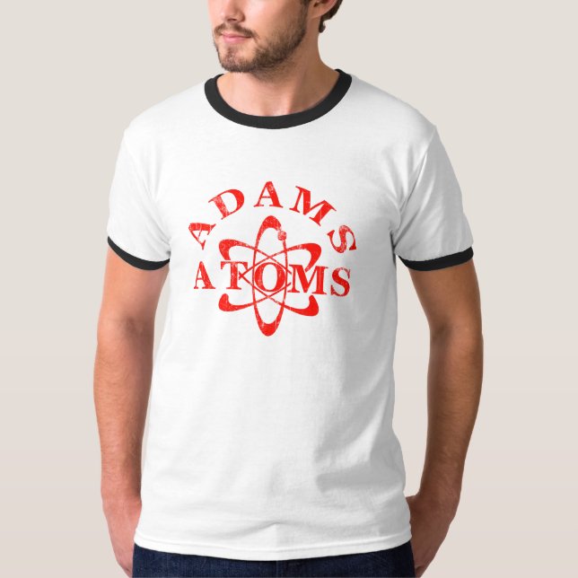 T-shirts Átomos de Adams dos nerd (Frente)