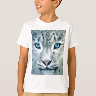 T-shirts Atrás dos olhos azuis - Leopardo da neve