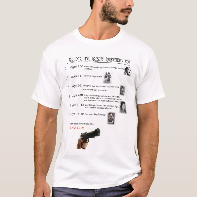 T-shirts Aumentando as filhas 101 (Frente)