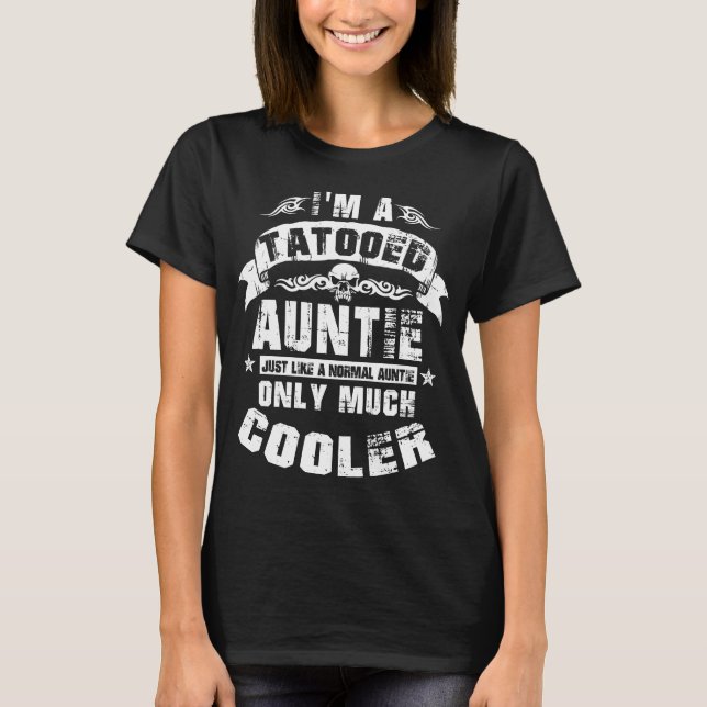 T-shirts Auntie Tattooed (Frente)