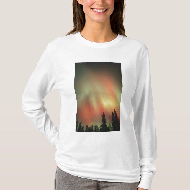 T-shirts Aurora Borealis, Norte Lights, Fairbanks (Frente)
