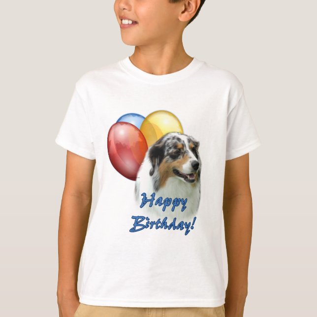 T-shirts Aussie Happy Birthday Balloons (Frente)