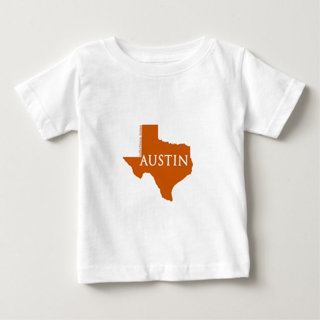 T-shirts Austin alaranjado queimado Texas (Frente)