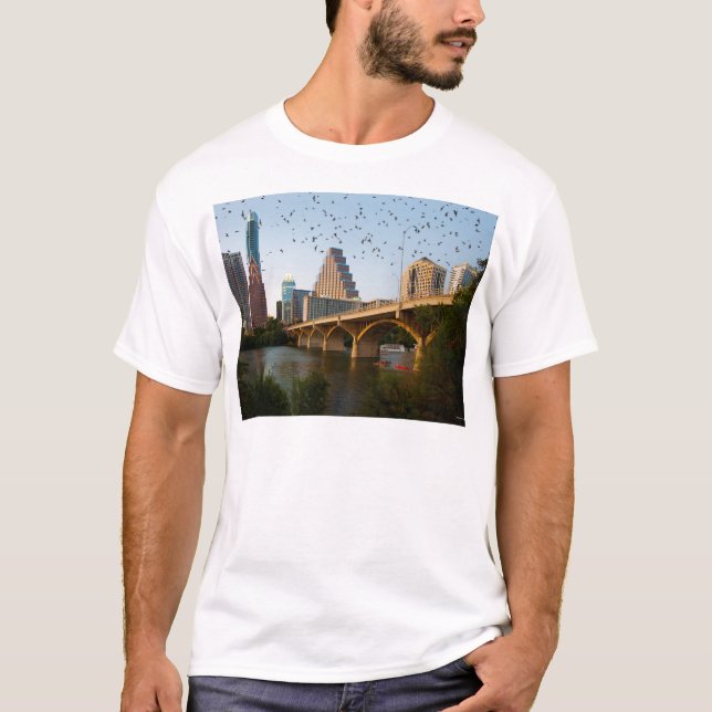 T-shirts Austin, Texas com Bats (Frente)