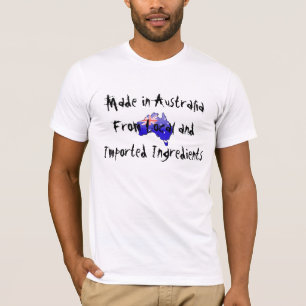 T-shirts Austrália dos ingredientes locais e importados