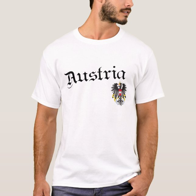 T-shirts Áustria e brasão (Frente)